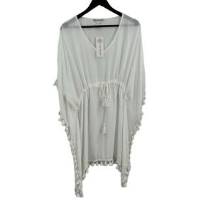 Cute‎ Options White Tassel Swim Cover Up Size Small New